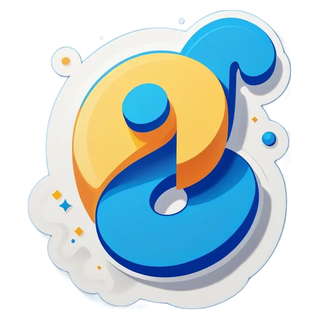 A blue and orange graphic with the letter c.