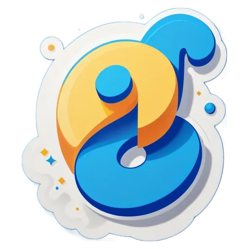 A blue and orange graphic with the letter c.