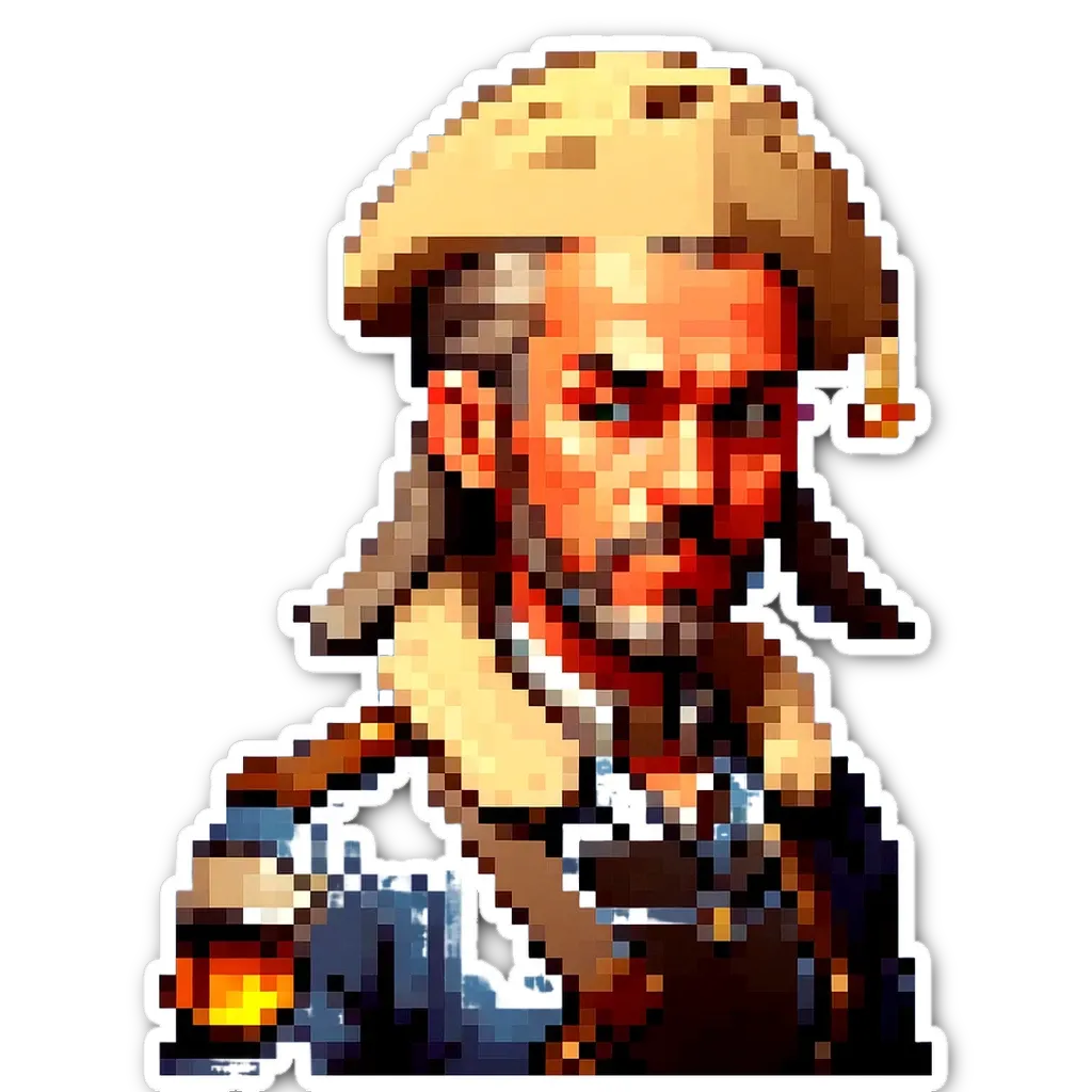 A man in a hat is holding a drink.
