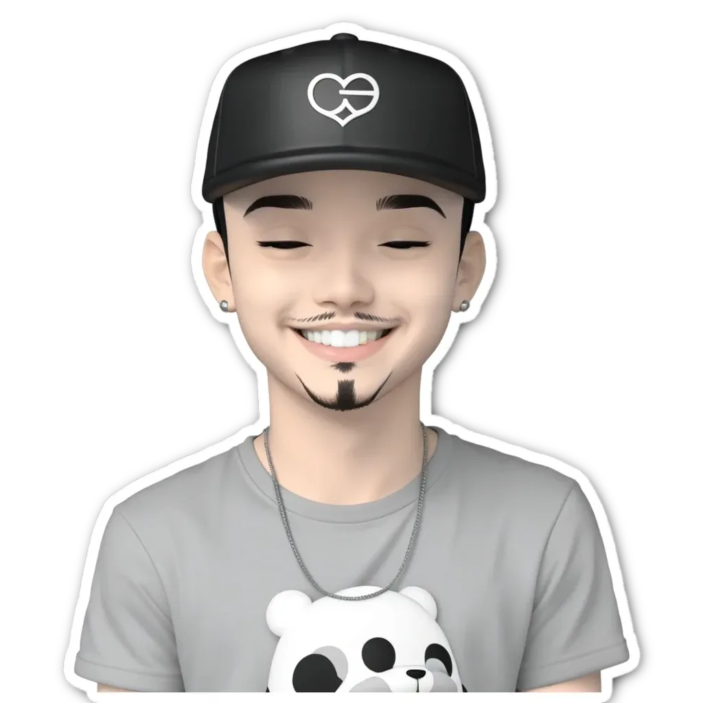A boy wearing a grey t-shirt with a bear on it.