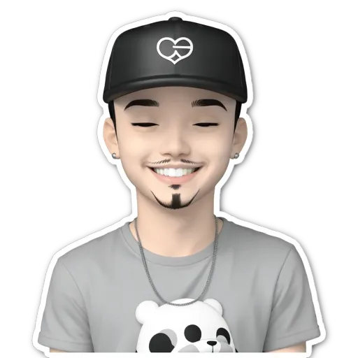 A boy wearing a grey t-shirt with a bear on it.