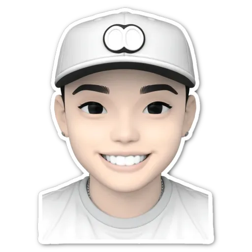 A boy wearing a white cap with the letter o on it.