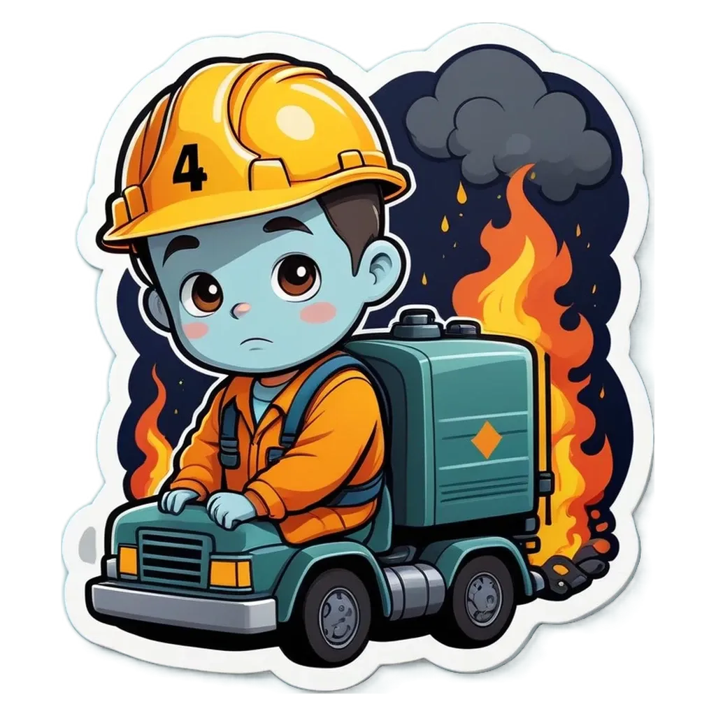 A fire is burning and the water truck is going to put it out.