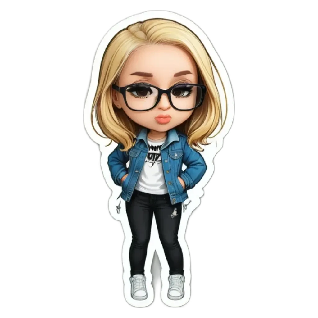 A girl is standing with her hands in her pockets and wearing a denim jacket.