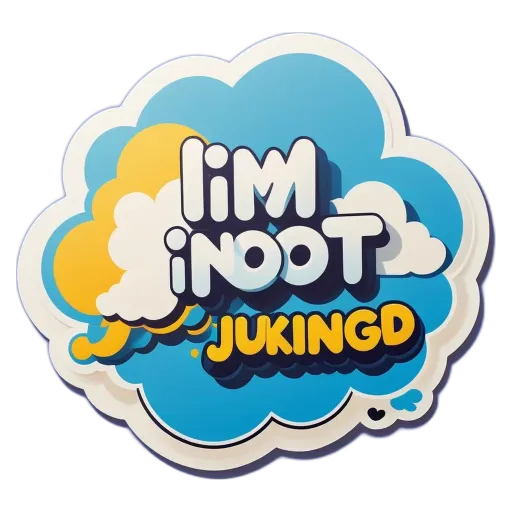 A blue and yellow sign that says "Jukkingd" is displayed on a black background.
