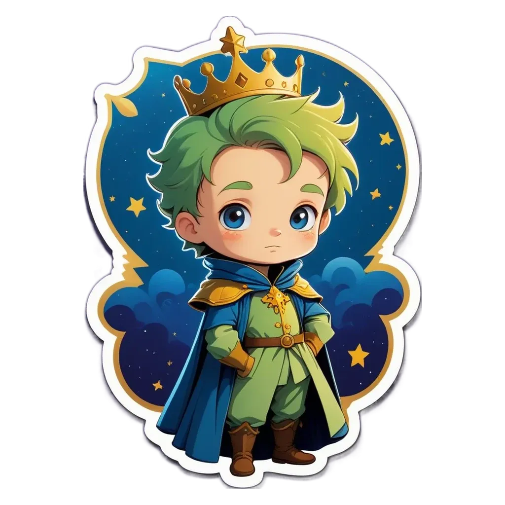 A boy wearing a crown and standing with his hands on his hips.