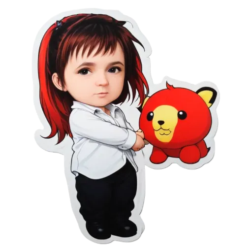 A girl holding a stuffed animal.