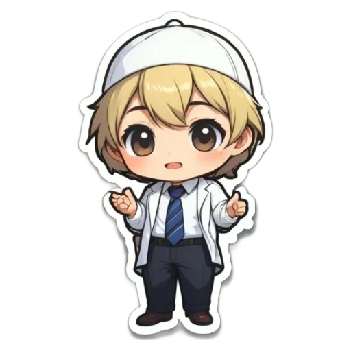 A boy wearing a white hat and a white shirt.