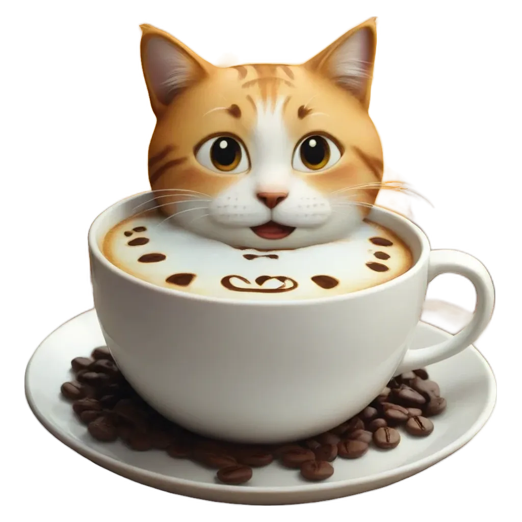 A coffee cup with a cat inside of it.