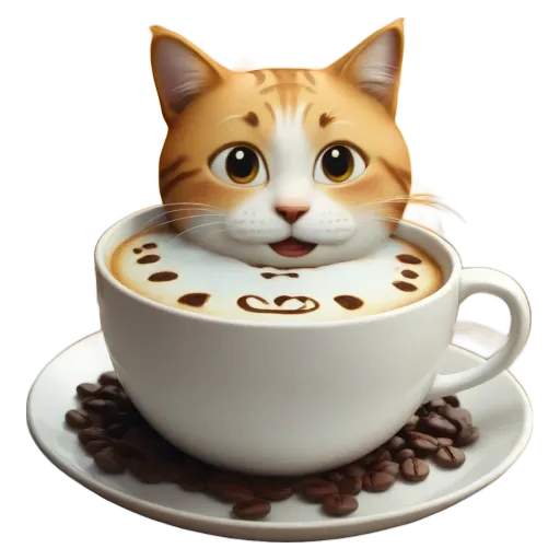 A coffee cup with a cat inside of it.