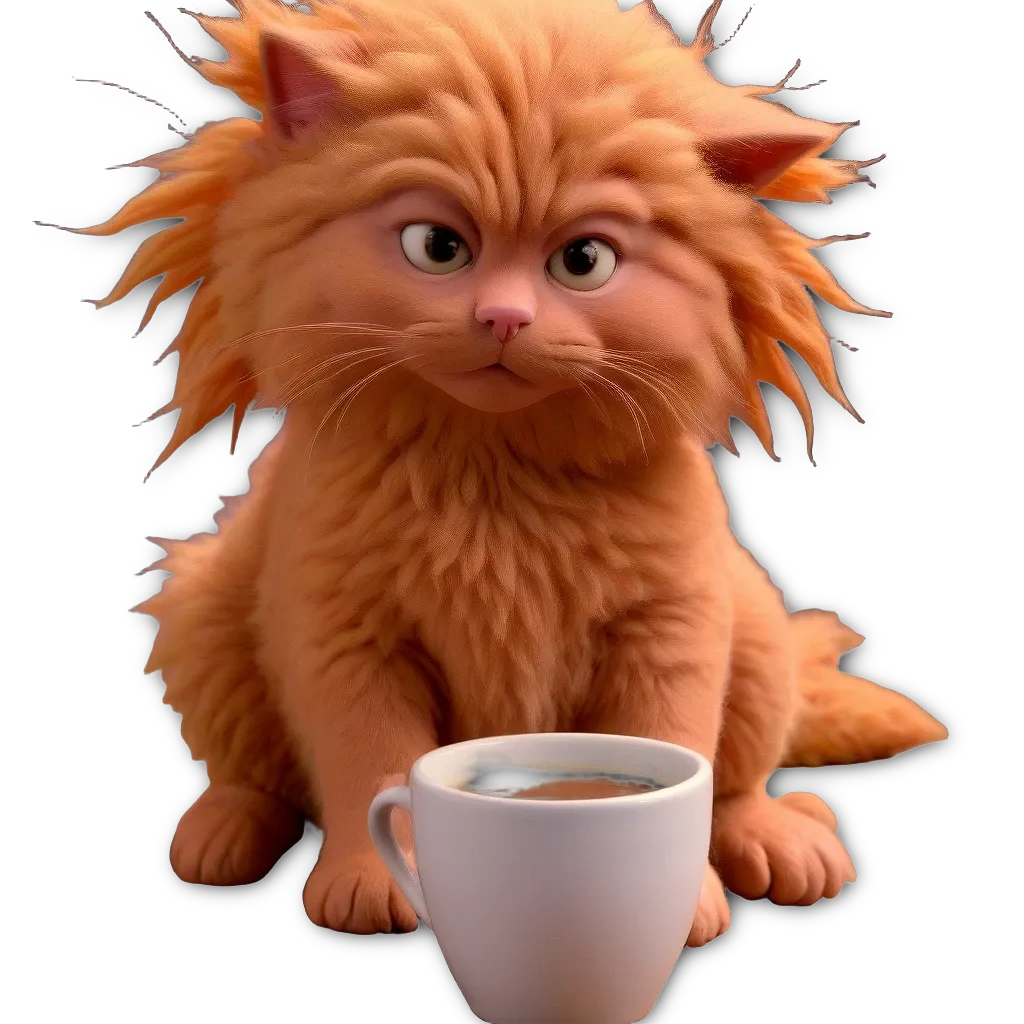 An orange cat sitting on a cup of coffee.