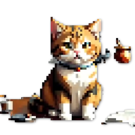 An orange cat sitting on a black background with a picture of a cat.