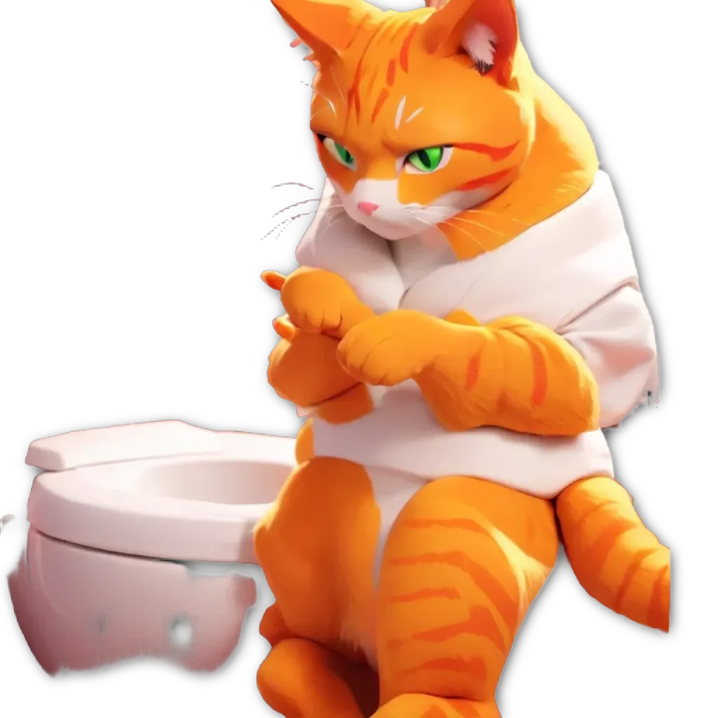 An orange cat sitting on a closed toilet.