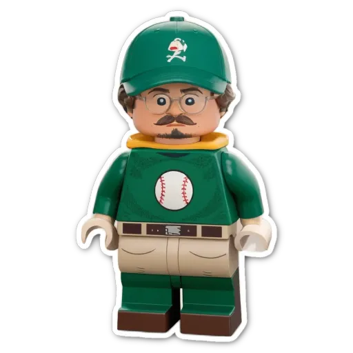 A lego person who plays baseball.