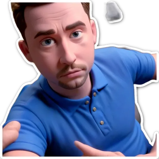 A very detailed and realistic blue shirt with a white button in front.