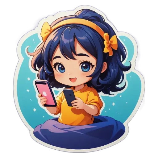 A girl using her phone that is on.