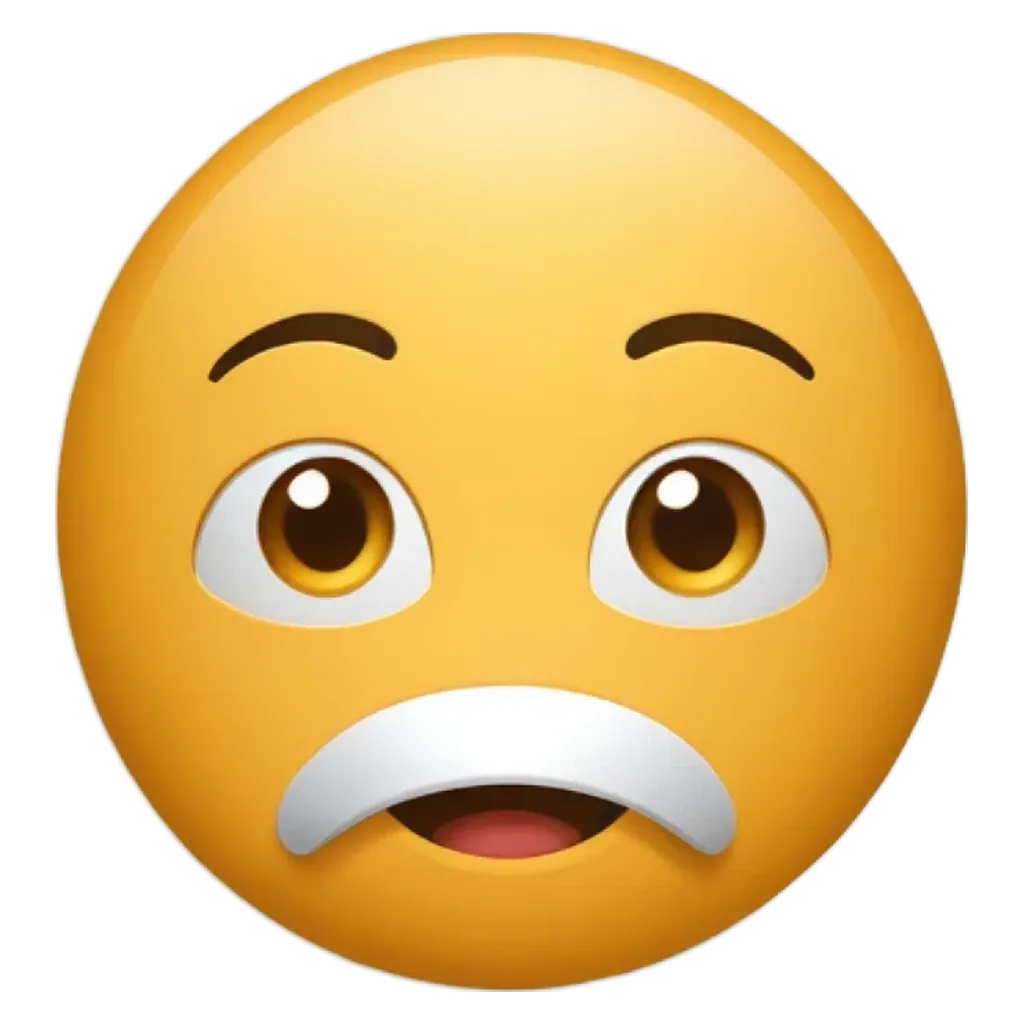 A sad face with a white mustache on the right.