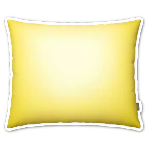 A yellow pillow with a white border.