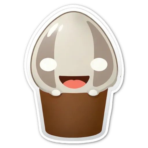 A happy face cupcake is sitting on a table.