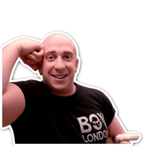 A man with a BOX London shirt and balding hair.