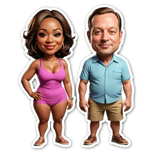 A man and a woman are depicted as cartoon characters.