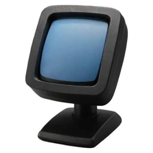 A monitor with a blue screen is sitting on a black desk.