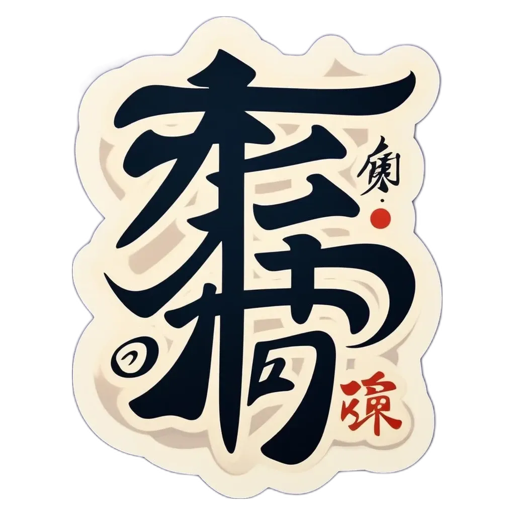 A japanese character that says 2 on a white background.
