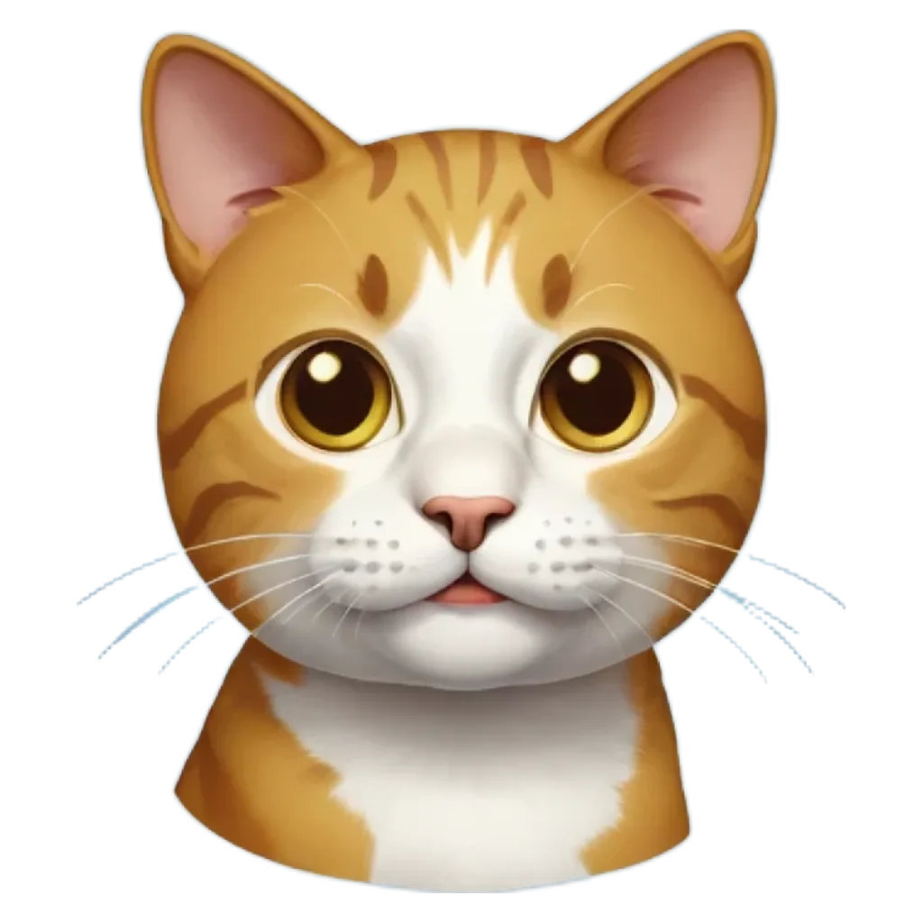 An image of a cat with yellow eyes and a pink nose.