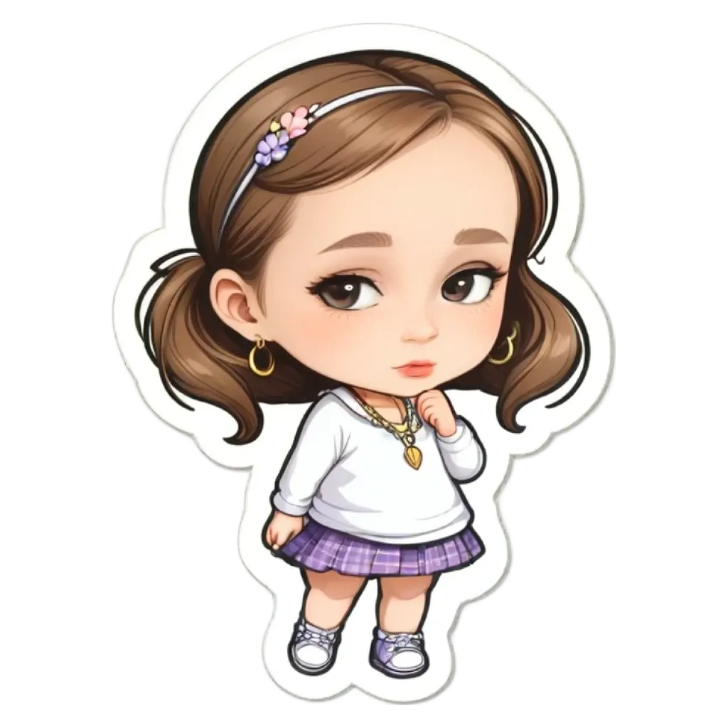A girl with a headband on her head and white shirt.