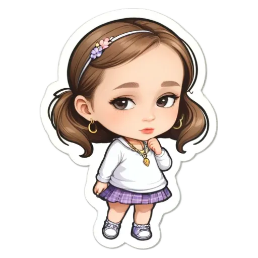 A girl with a headband on her head and white shirt.