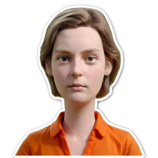 An orange shirt with a woman in it.