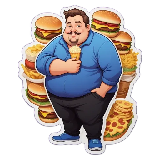 A man with lots of food on a plate, holding an ice cream cone.