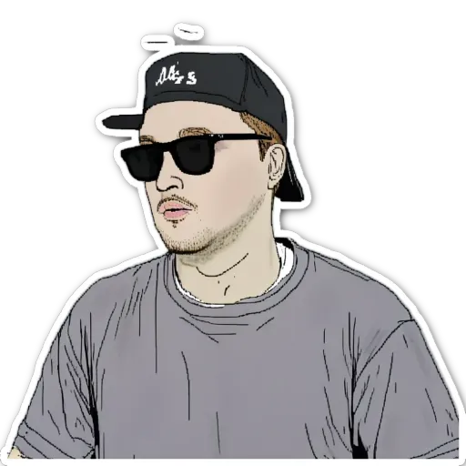 A very brief description of the image is that it is of a man wearing a hat and sunglasses.