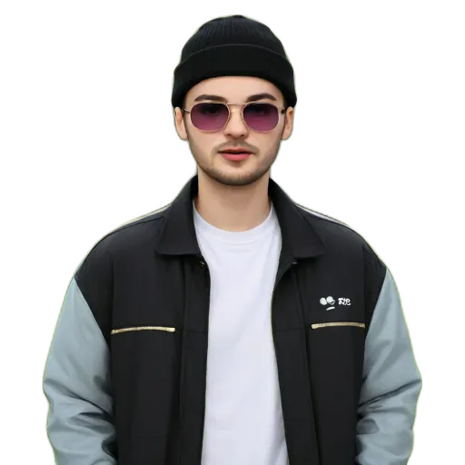 A man wearing a beanie and a jacket with an espn logo.