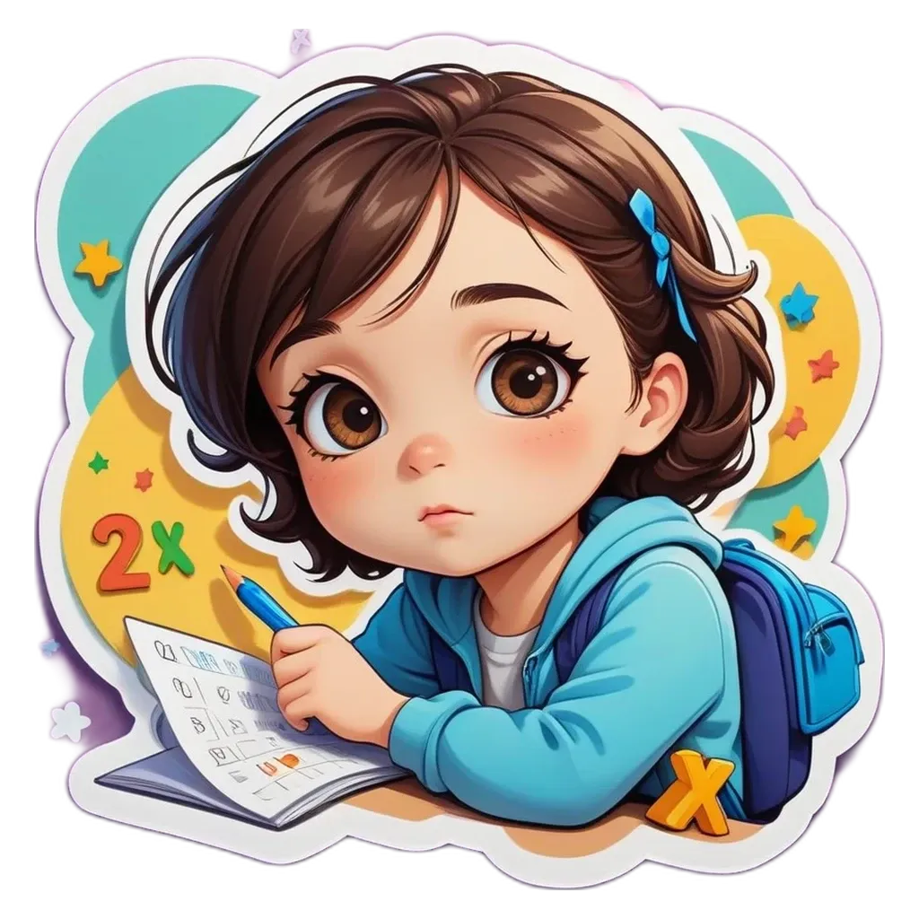 A girl is writing in her notebook while looking down at the page.