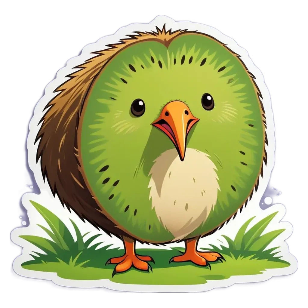 A bird that looks like a kiwi with a black beak.