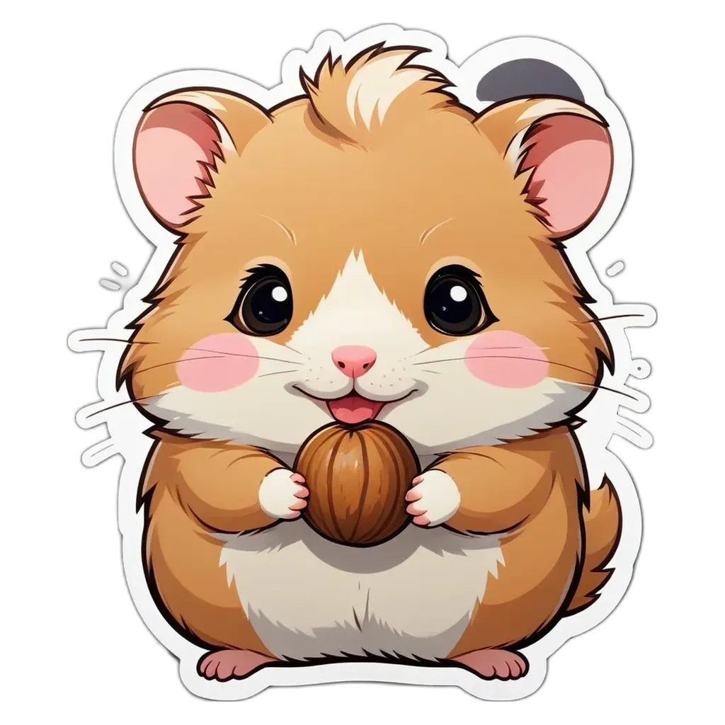 A hamster holding a pumpkin is shown on a black and white background.