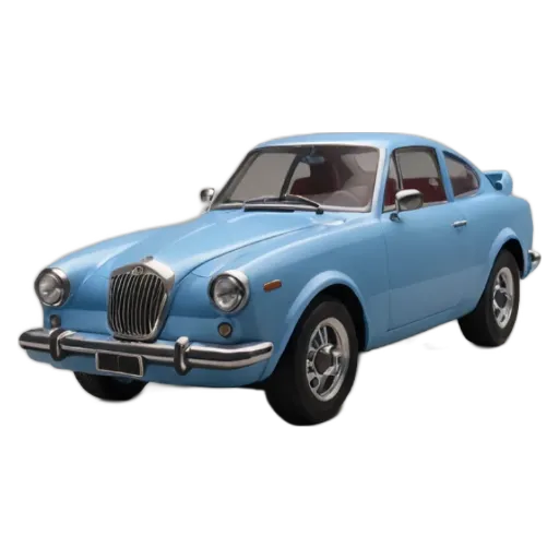 A blue car with license plate number LS25.