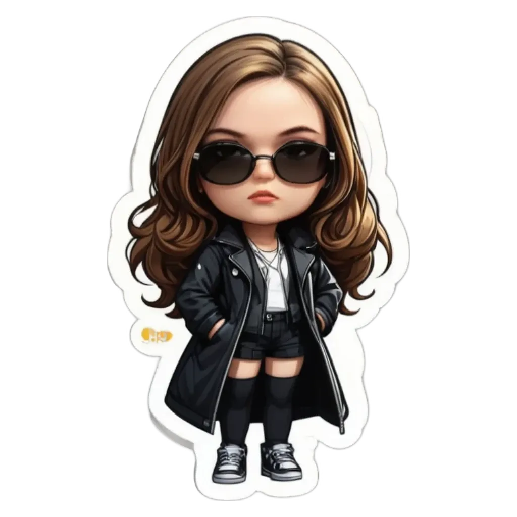 A girl is standing with her hands in her pockets and wearing sunglasses.