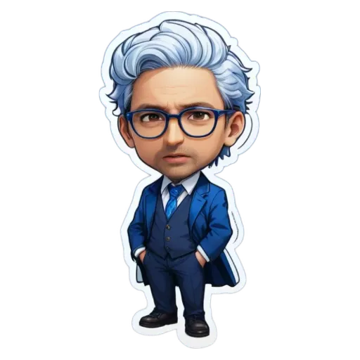 A boy is wearing a suit and tie with glasses.