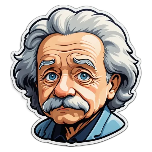 A cartoon drawing of a man with a mustache and glasses.