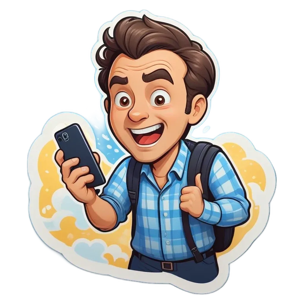 A boy is using his phone and giving a thumbs up.