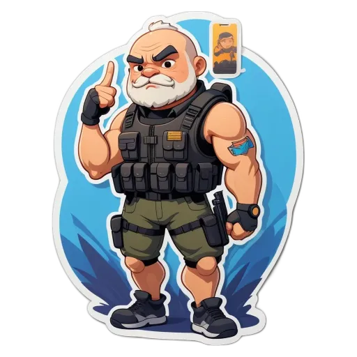 a cartoon police officer with a cell phone that says 'die' on it.