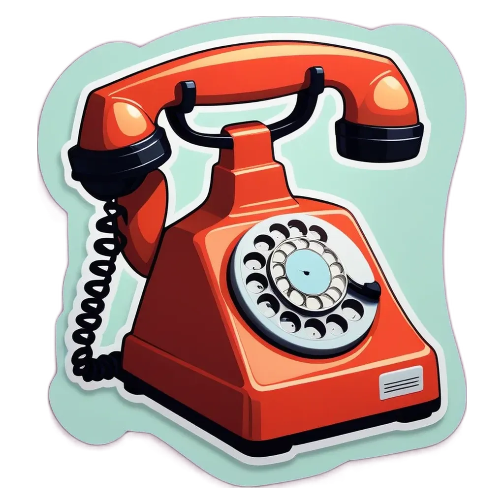 An old fashioned phone with a large red base and a smaller red top.