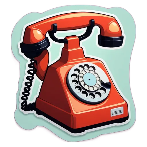 An old fashioned phone with a large red base and a smaller red top.