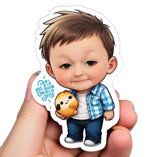 A boy holding a stuffed animal.