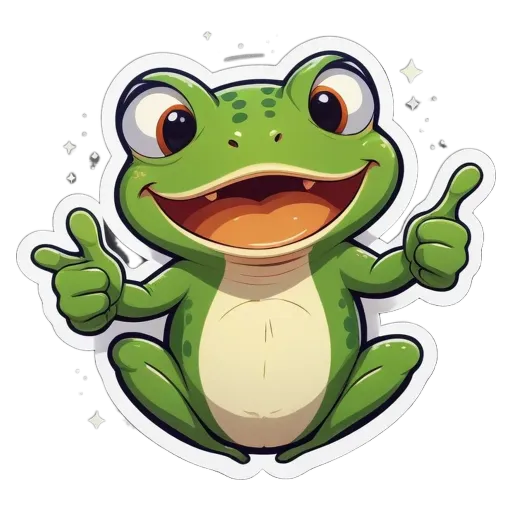 A frog giving a thumbs up is shown.