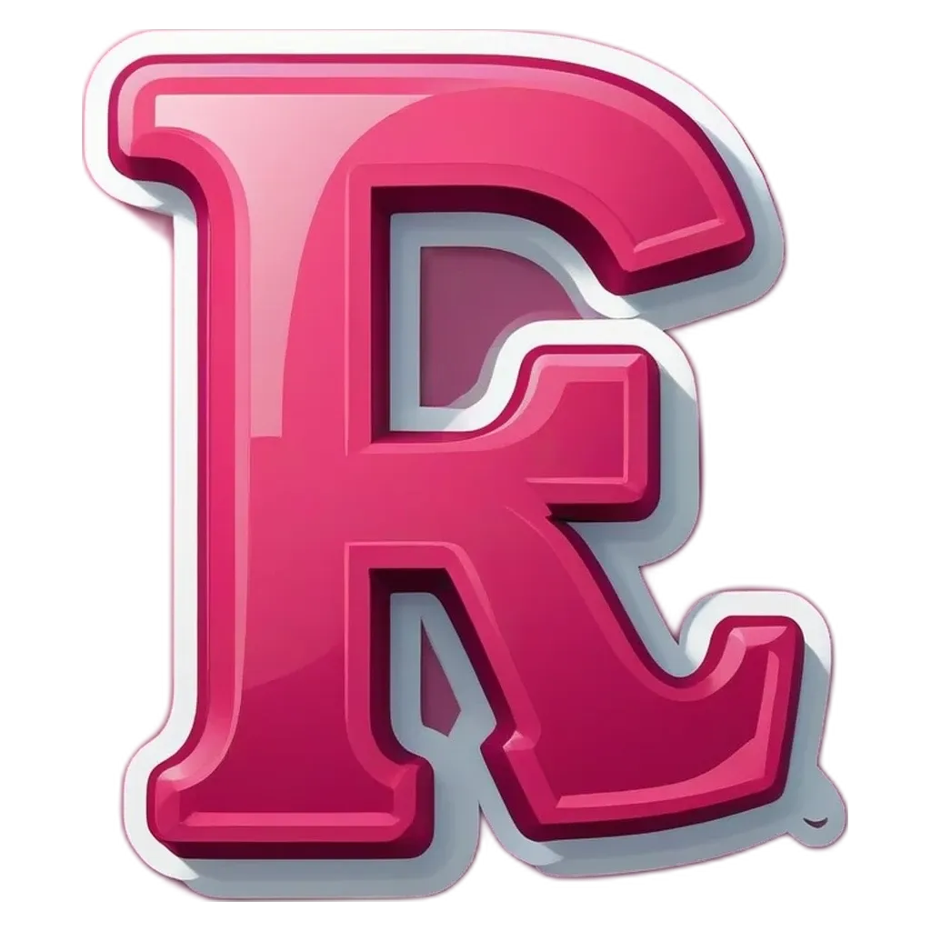 The letter E is in the middle of a large pink frame.