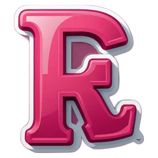 The letter E is in the middle of a large pink frame.