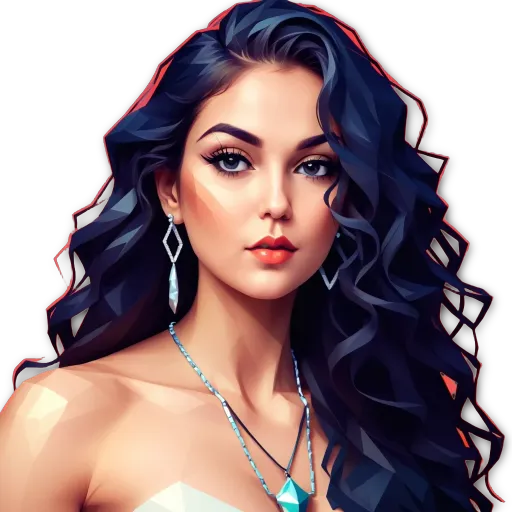 A woman with wavy hair and a necklace.